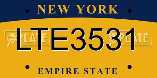 LTE3531 New York License Plate