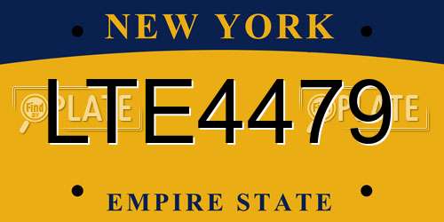 LTE4479 New York License Plate