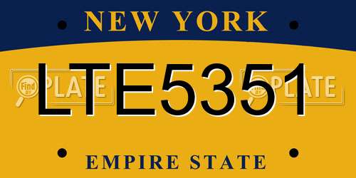 LTE5351 New York License Plate