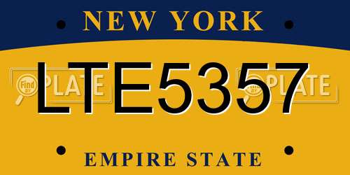 LTE5357 New York License Plate