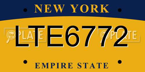 LTE6772 New York License Plate