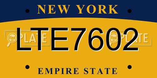 LTE7602 New York License Plate