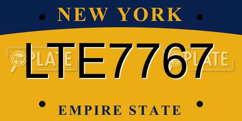LTE7767 New York License Plate