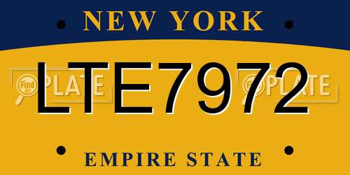 LTE7972 New York License Plate