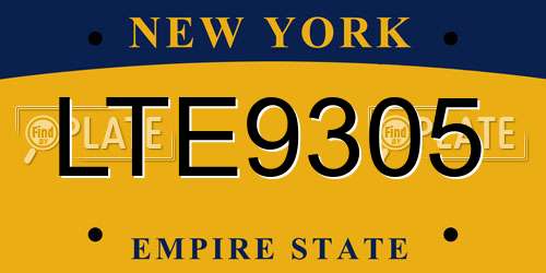 LTE9305 New York License Plate