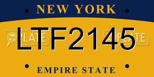 LTF2145 New York License Plate