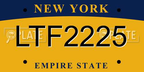 LTF2225 New York License Plate