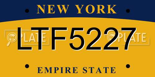 LTF5227 New York License Plate