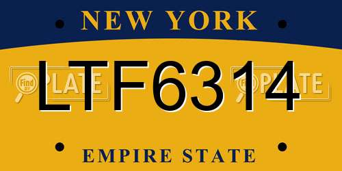 LTF6314 New York License Plate