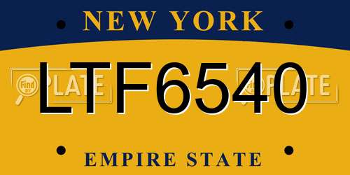 LTF6540 New York License Plate