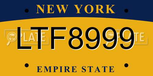 LTF8999 New York License Plate