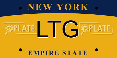 LTG New York License Plate