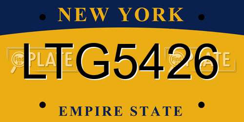 LTG5426 New York License Plate