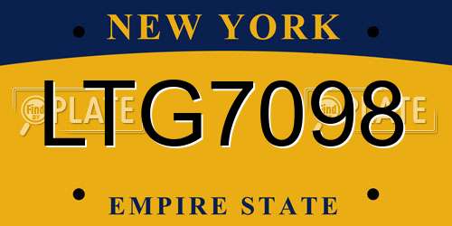LTG7098 New York License Plate