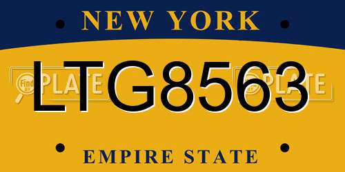 LTG8563 New York License Plate