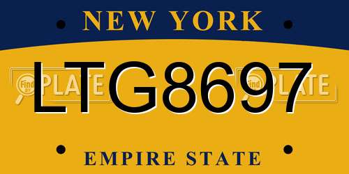 LTG8697 New York License Plate