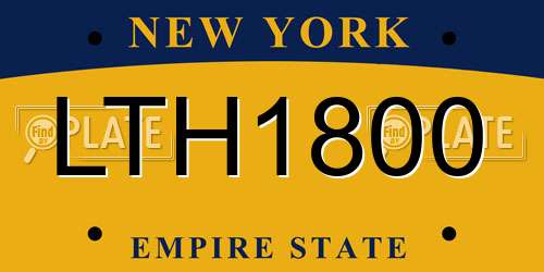 LTH1800 New York License Plate