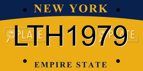 LTH1979 New York License Plate