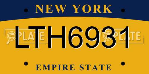 LTH6931 New York License Plate