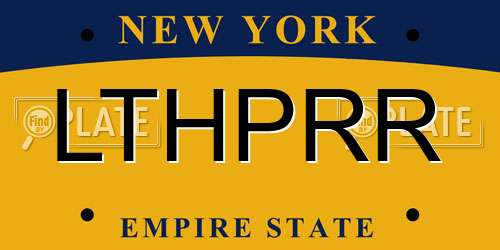 LTHPRR New York License Plate