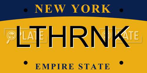 LTHRNK New York License Plate