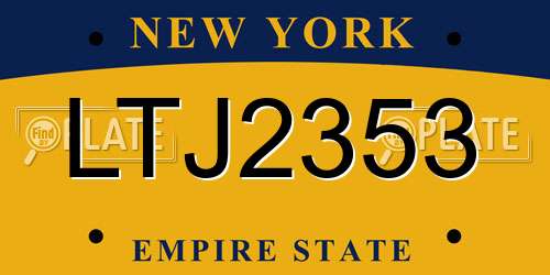 LTJ2353 New York License Plate