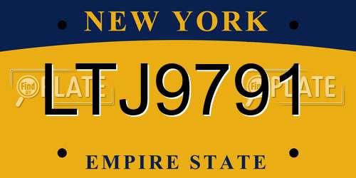LTJ9791 New York License Plate