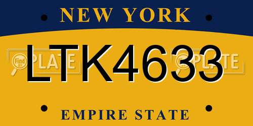 LTK4633 New York License Plate