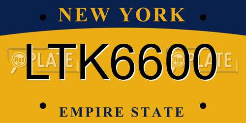 LTK6600 New York License Plate