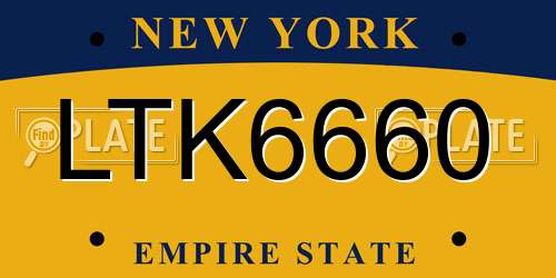 LTK6660 New York License Plate