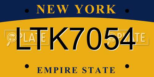 LTK7054 New York License Plate