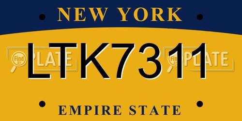 LTK7311 New York License Plate