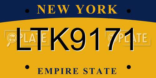 LTK9171 New York License Plate