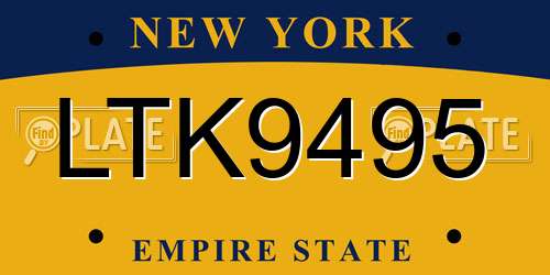 LTK9495 New York License Plate