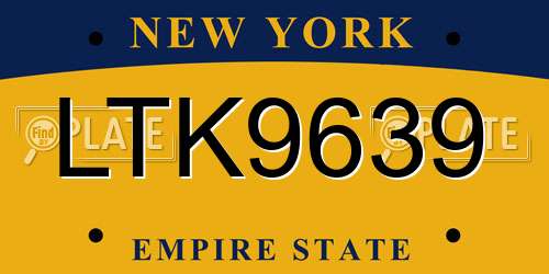 LTK9639 New York License Plate