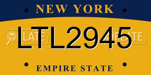 LTL2945 New York License Plate