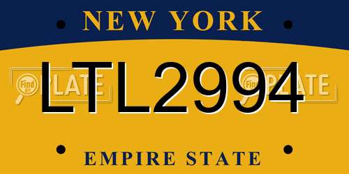 LTL2994 New York License Plate