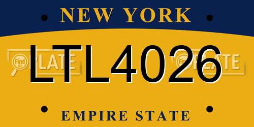 LTL4026 New York License Plate