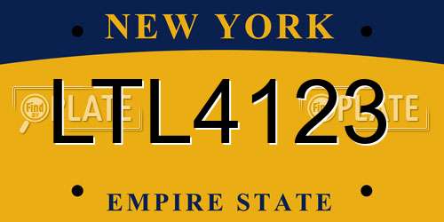 LTL4123 New York License Plate