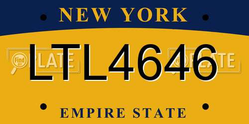 LTL4646 New York License Plate