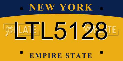 LTL5128 New York License Plate