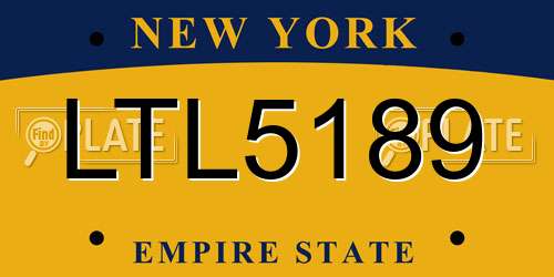 LTL5189 New York License Plate