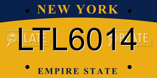 LTL6014 New York License Plate