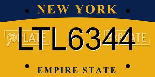 LTL6344 New York License Plate