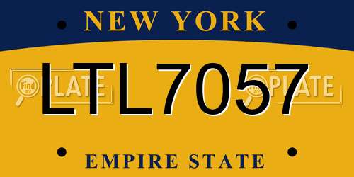 LTL7057 New York License Plate