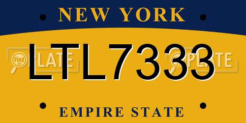 LTL7333 New York License Plate