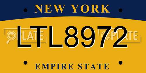 LTL8972 New York License Plate