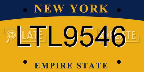 LTL9546 New York License Plate