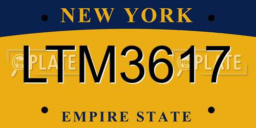 LTM3617 New York License Plate