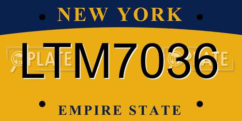 LTM7036 New York License Plate